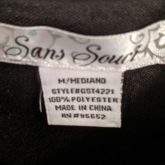 Sans Souci ⭐ Trapeze Crop Top Tank Blk Floral MED - Picture 4 of 6